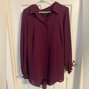 Lane Bryant Red Button Down Shirt